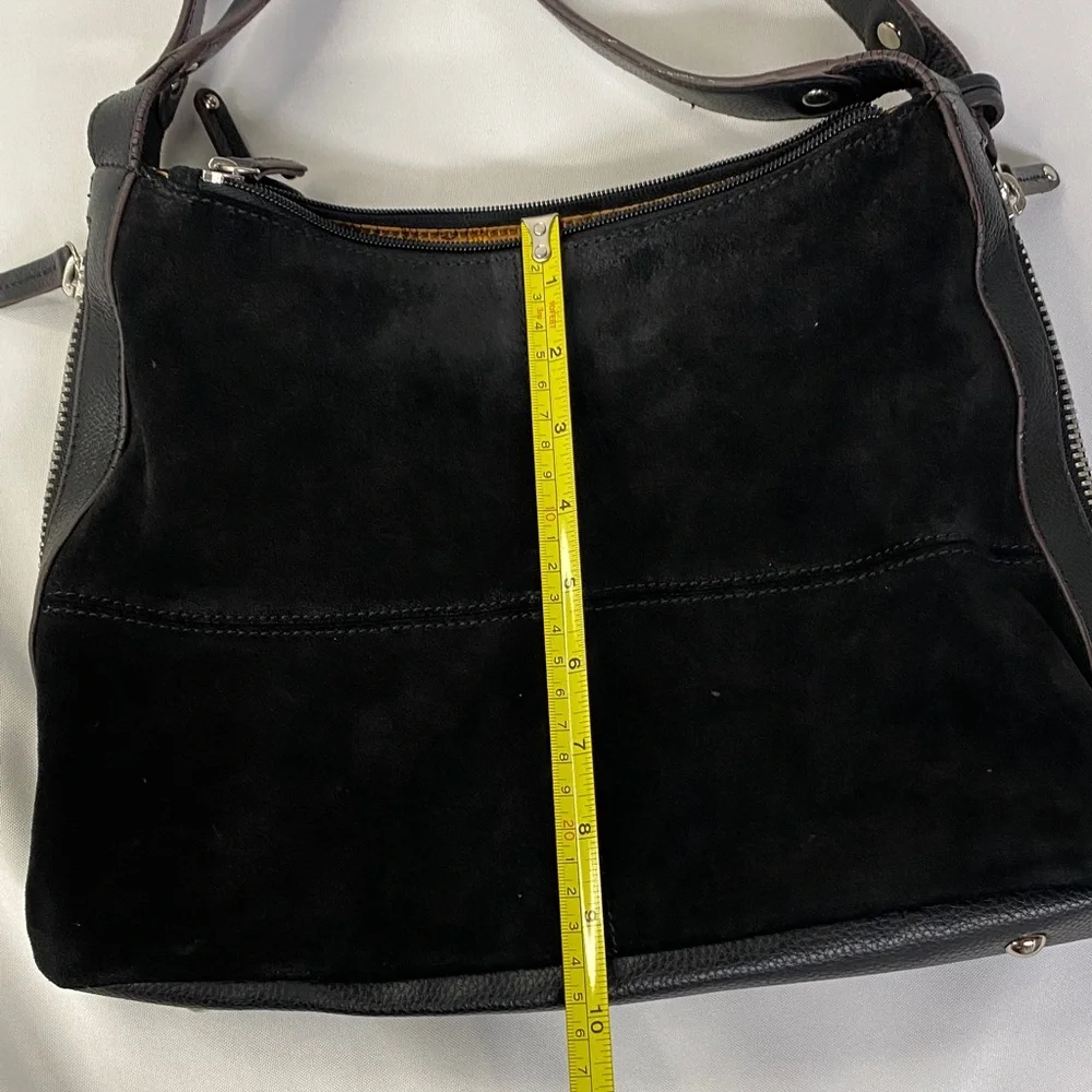 Tignanello Women's Black Suede Shoulder Bag - Picture 15 of 16